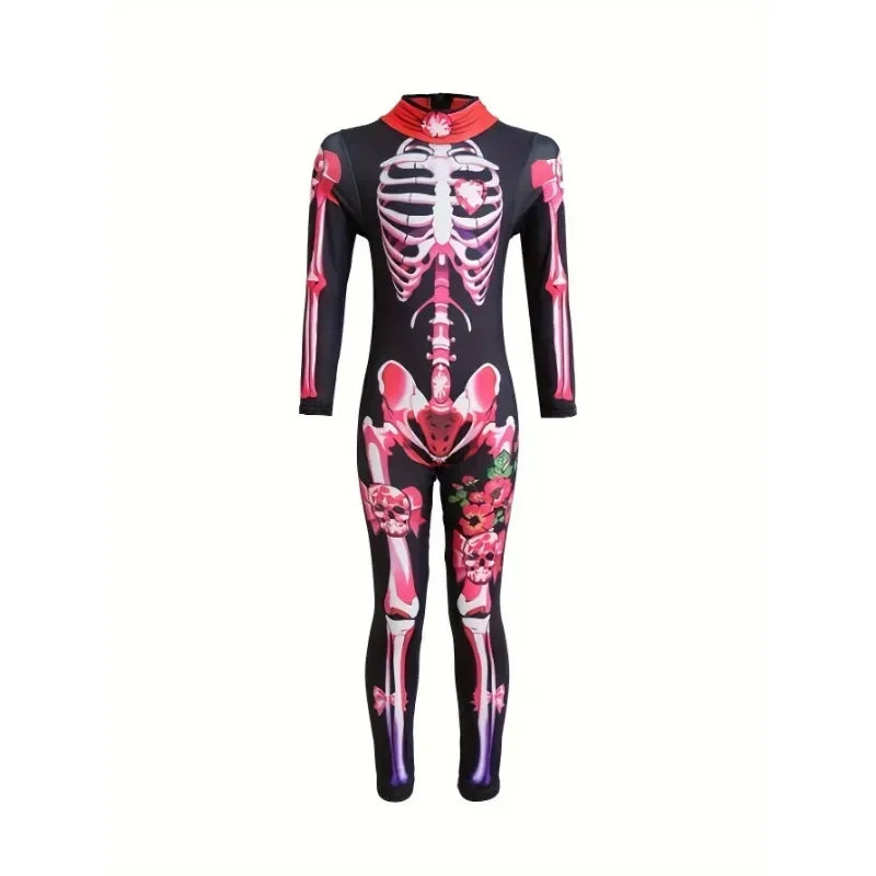 Costume mariée fantôme squelette rose