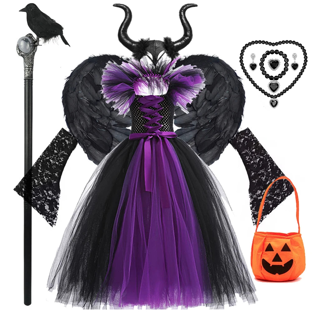 Robe sorcière violette pour enfant